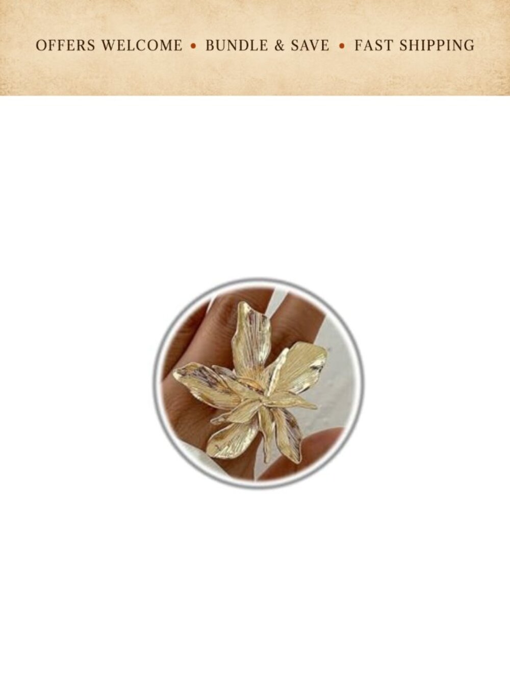 14k Gold Plated Flower Ring Adjustable Open Daisy Promise Ring